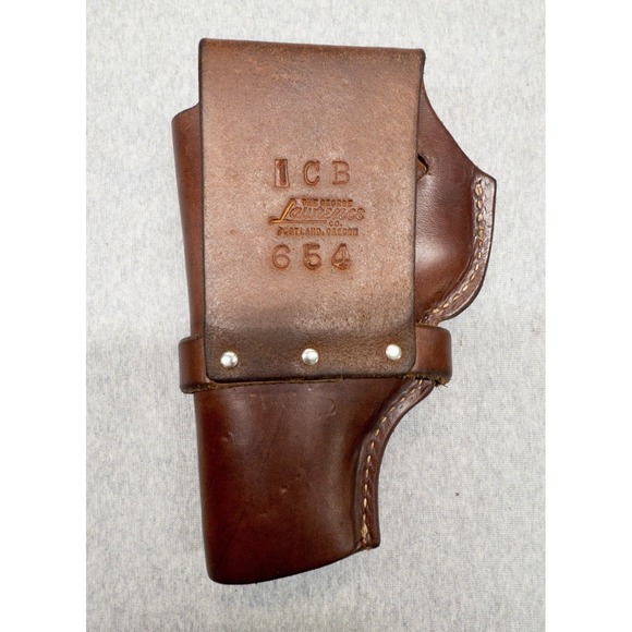 Vtg George Lawrence Brown Leather Basket Weave Holster ICB 654 Outdoors Utility - Picture 4 of 12